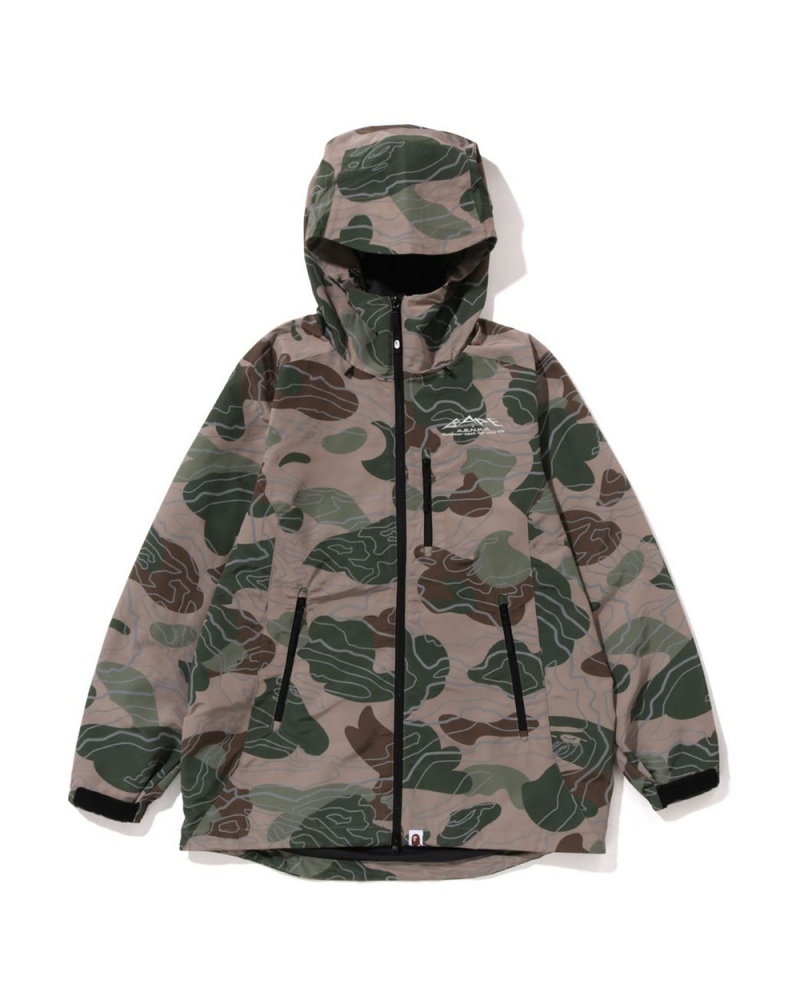 Vestes Bape Layered Line Shell Grise Marron Homme | WIP-84489192